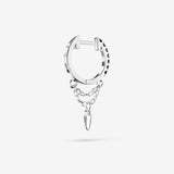 Black Diamond Double Chain Charm Hoops