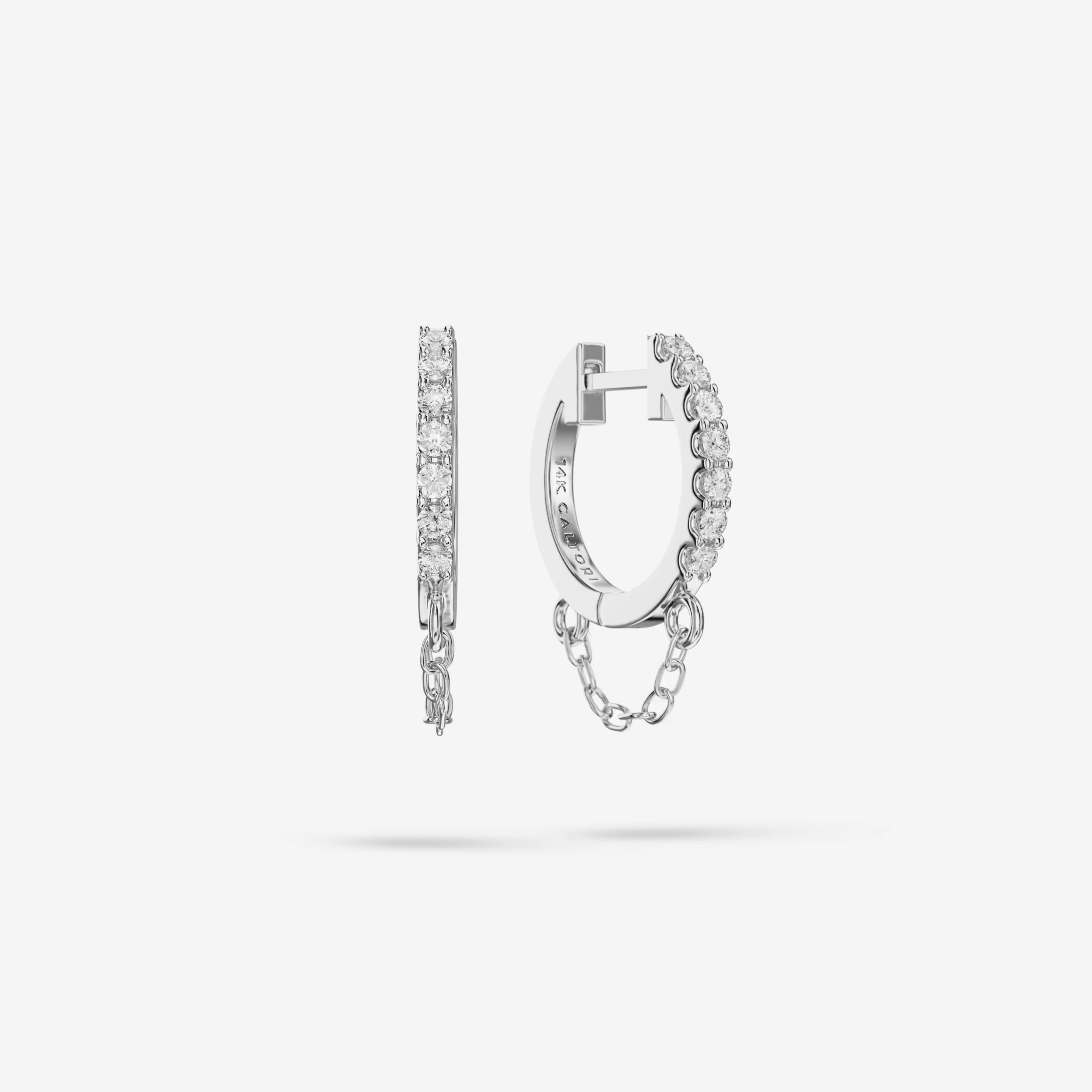 Lab Grown White Diamond Chain Hoops