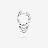 Lab Grown White Diamond Short Triple Chain Hoops