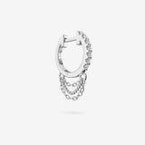 Lab Grown White Diamond Short Triple Chain Hoops