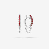 Lab Grown Ruby Chain Hoops
