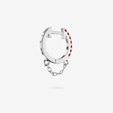 Lab Grown Ruby Chain Hoops