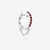 Lab Grown Ruby Chain Hoops