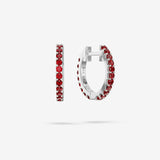 Lab Grown Ruby Hoops
