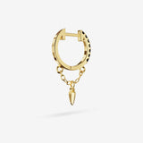 Black Diamond Charm Chain Hoops