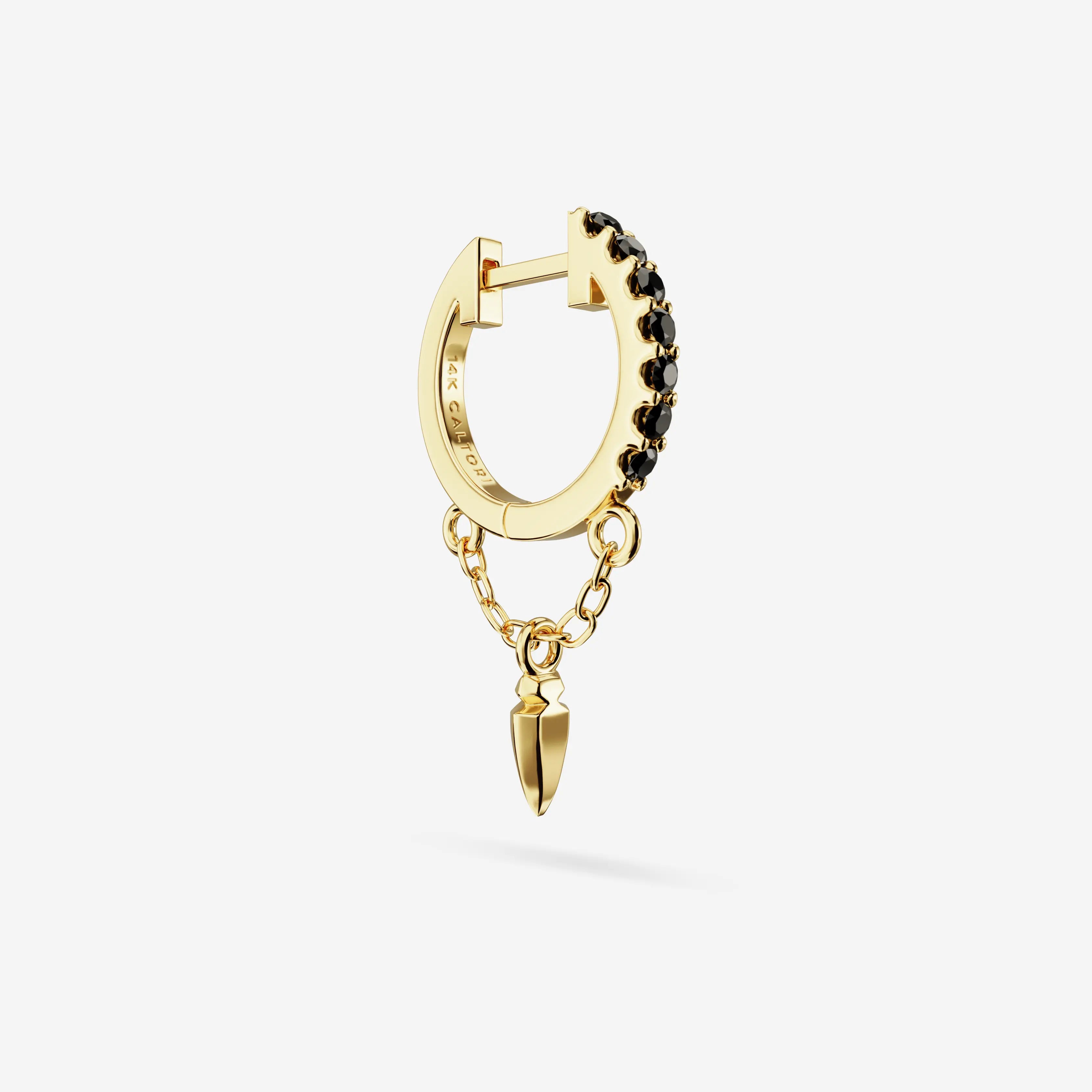 Black Diamond Charm Chain Hoops