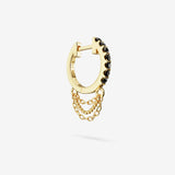 Black Diamond Short Triple Chain Hoops