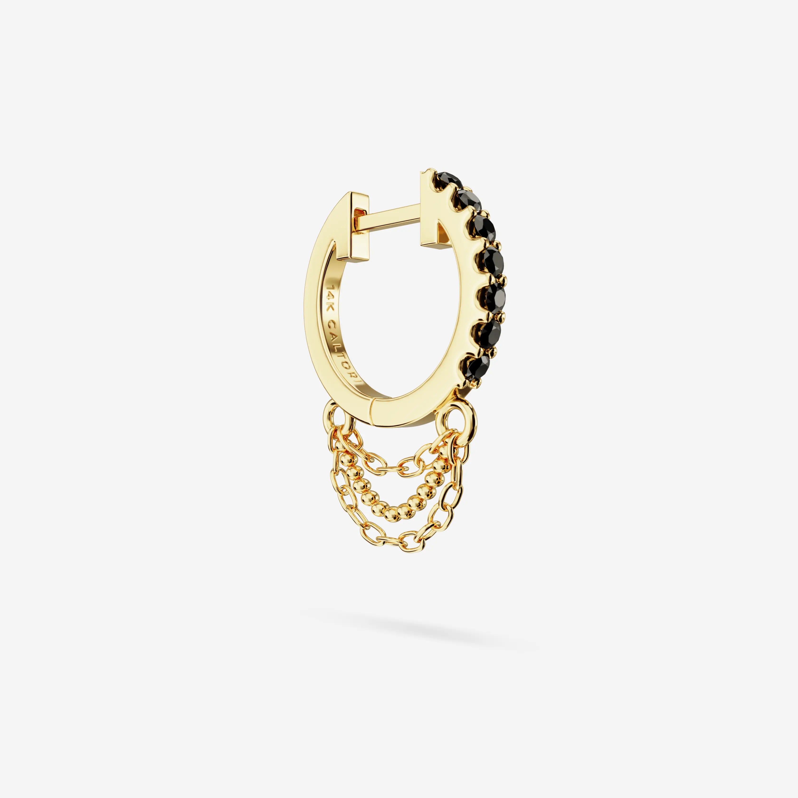 Black Diamond Short Triple Chain Hoops