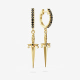 Dagger with Black Diamond Hoops