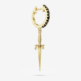Dagger with Black Diamond Hoops