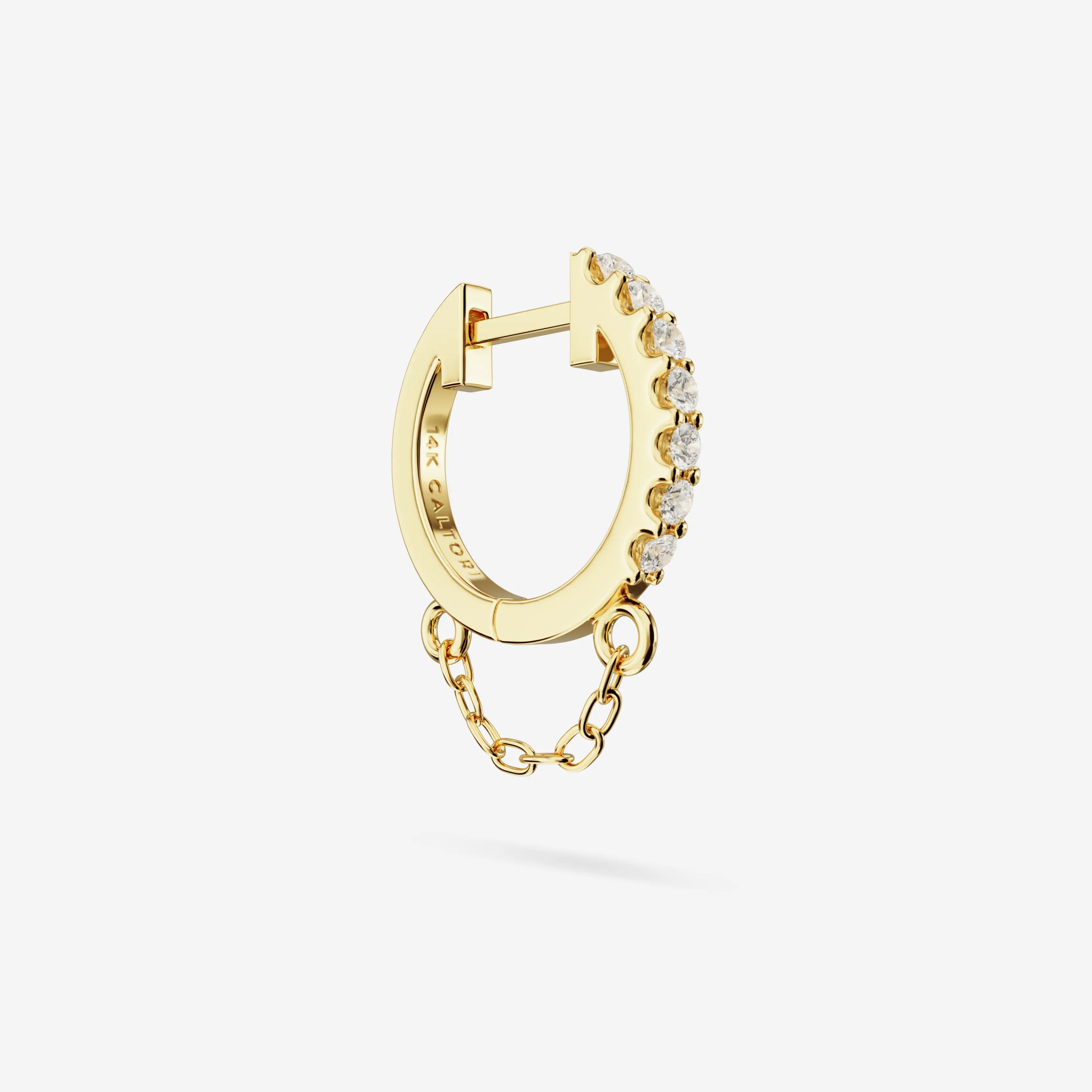Lab Grown White Diamond Chain Hoops