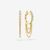 Lab Grown White Diamond Triple Chain Hoops