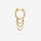 Lab Grown White Diamond Triple Chain Hoops