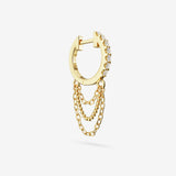 Lab Grown White Diamond Triple Chain Hoops
