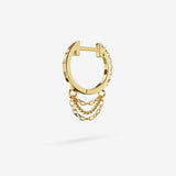 Lab Grown White Diamond Short Triple Chain Hoops
