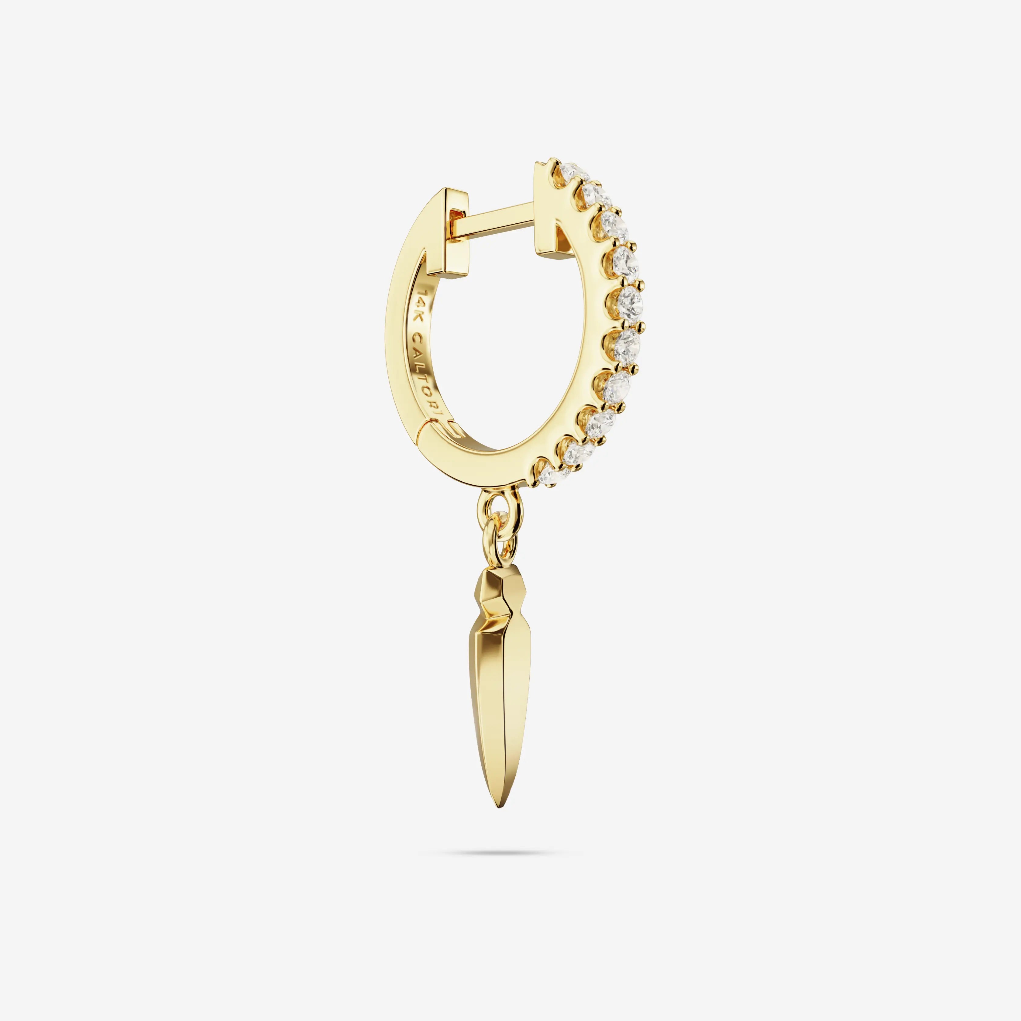 Lab Grown White Diamond Spear Hoops