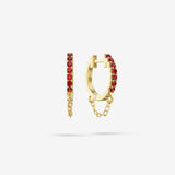 Lab Grown Ruby Chain Hoops