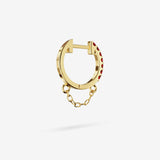Lab Grown Ruby Chain Hoops