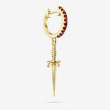 Dagger with Lab Grown Ruby Hoops