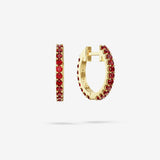 Lab Grown Ruby Hoops