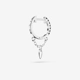 Black Spinel Charm Chain Hoops