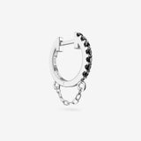 Black Spinel Chain Hoops