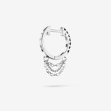 Black Spinel Short Triple Chain Hoops