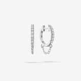 Lab Grown White Sapphire Chain Hoops