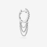 Lab Grown White Sapphire Triple Chain Hoops
