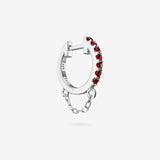 Lab Grown Ruby Chain Hoops