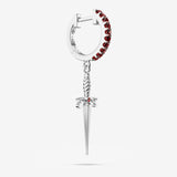 Dagger with Lab Grown Ruby Hoops