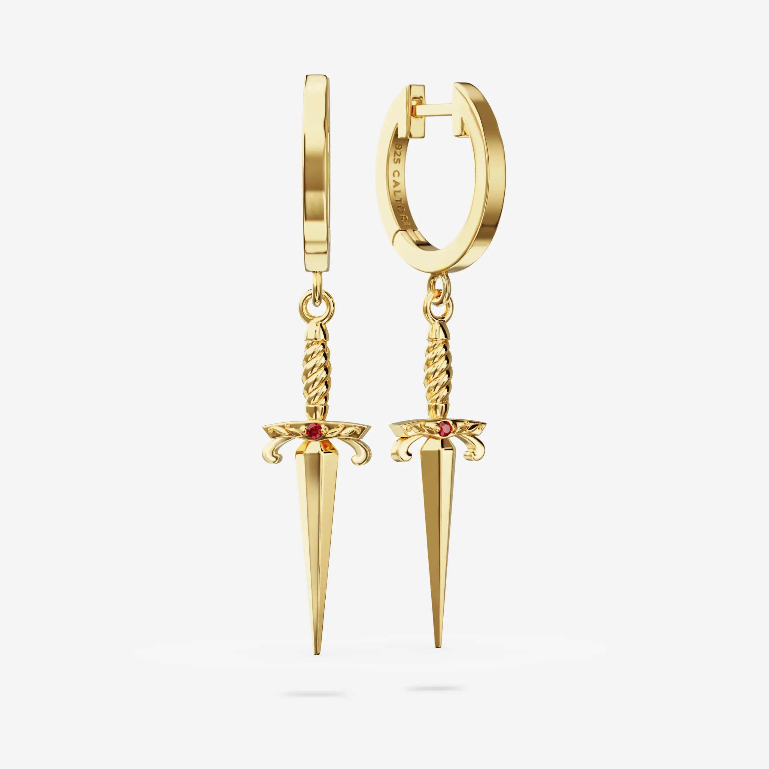 Ruby Dagger Hoops