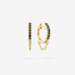 Black Spinel Chain Hoops