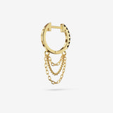 Black Spinel Triple Chain Hoops