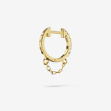 Lab Grown White Sapphire Chain Hoops