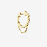 Lab Grown White Sapphire Chain Hoops