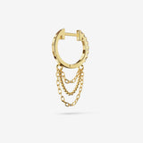 Lab Grown White Sapphire Triple Chain Hoops