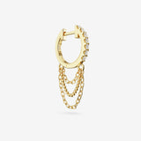 Lab Grown White Sapphire Triple Chain Hoops
