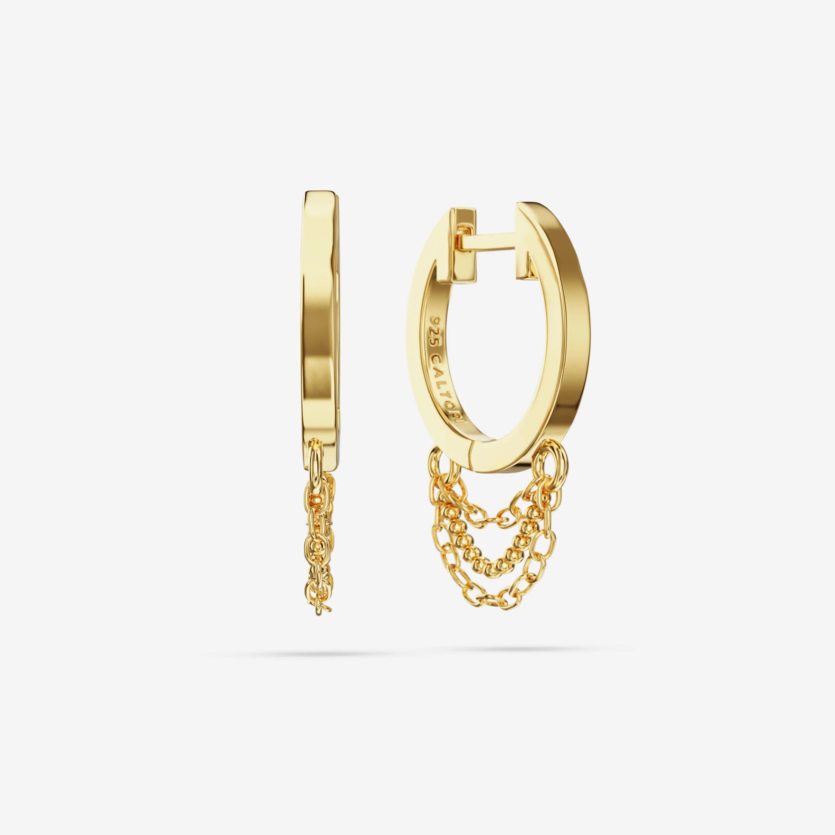 Short Triple Chain Hoops