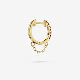 Lab Grown Ruby Chain Hoops