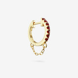 Lab Grown Ruby Chain Hoops