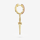 Dagger with Lab Grown Ruby Hoops