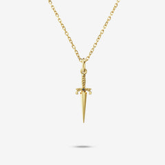 Black Diamond Dagger Pendant Necklace