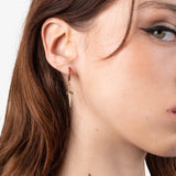 Dagger with Lab Grown Ruby Hoops