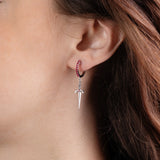 Dagger with Lab Grown Ruby Hoops