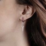 Dagger with Lab Grown Ruby Hoops