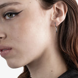 Black Spinel Charm Chain Hoops