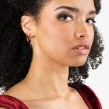 Lab Grown Ruby Triple Chain Hoops