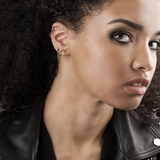 Black Spinel Triple Chain Hoops