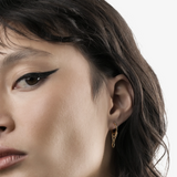 Black Spinel Double Chain Charm Hoops